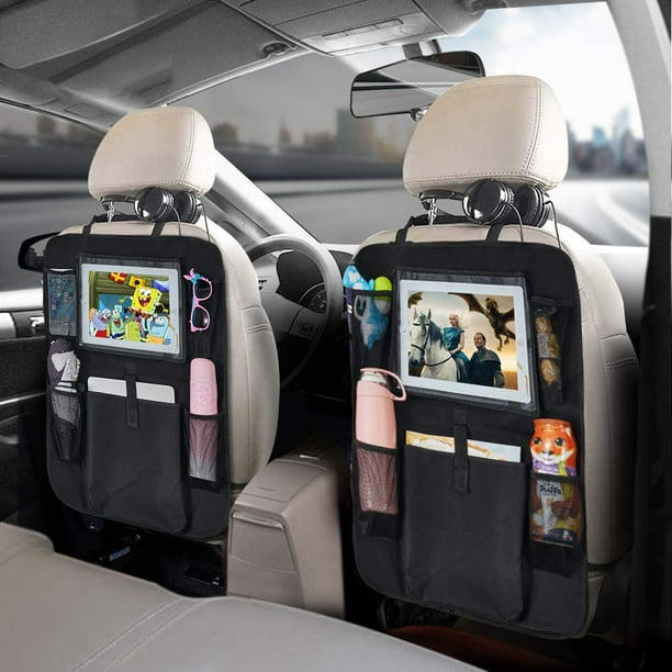 Car Seat Back Storage Bag Backseat Organizer Case Kick Mat Protector 